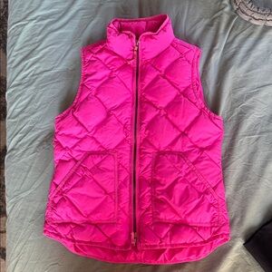 J. Crew Down Fill Fuchsia Quilted Vest